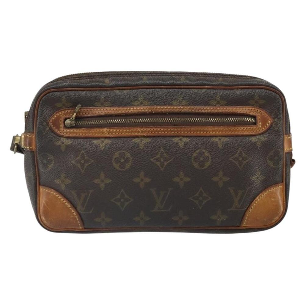 Louis Vuitton Monogram Marly Dragonne GM Clutch Bag Brown